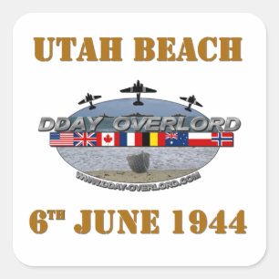 Sticker Carré Utah Beach 6th June 1944