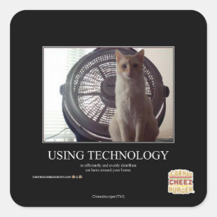 Sticker Carré Utilisation de la technologie