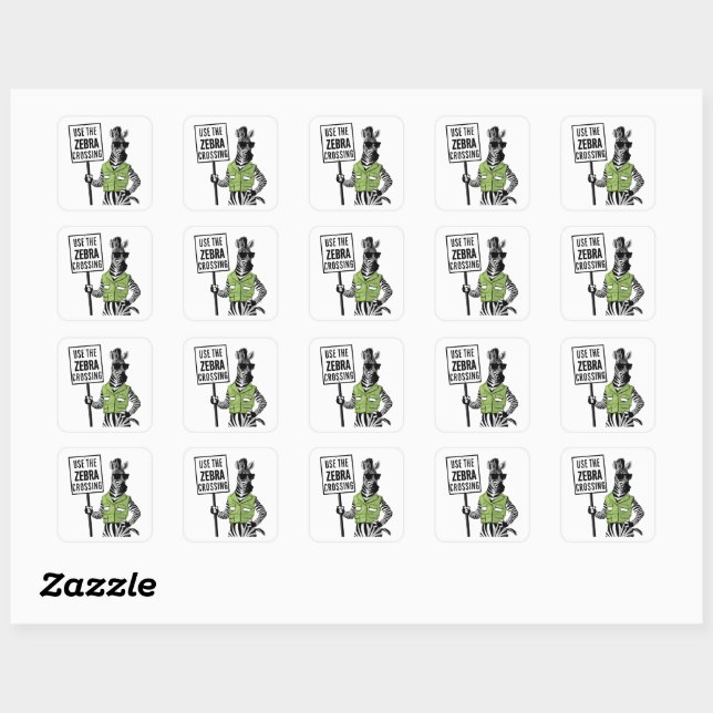 Sticker Carré Utiliser Le Passage De Zèbre (Feuille)