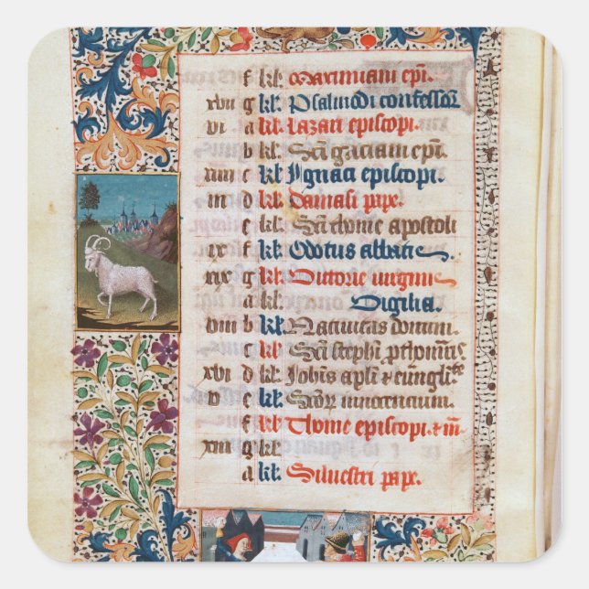 Sticker Carré V.25-3 Fol.12v le mois de décembre (Devant)