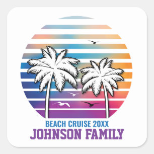 Sticker Carré Vacances de croisière personnalisées pour réunion 