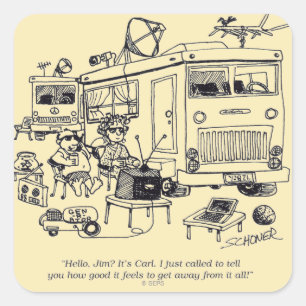 Sticker Carré Vacances de famille