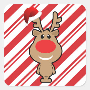 Sticker Carré Vacances de Noël drôle père Noël