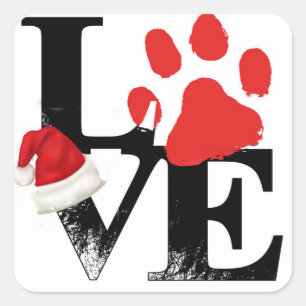 Sticker Carré Vacances Santapaws - empreinte de patte dans
