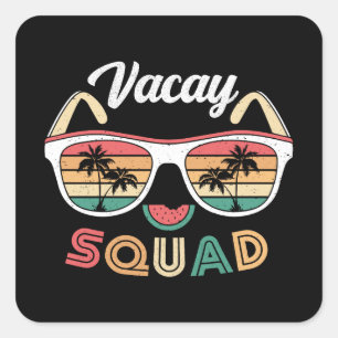 Sticker Carré Vacay Squad Funny Beach Vacances d'été
