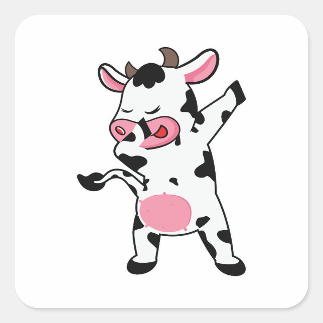 Sticker Carré Vache Dabbing Farmer Dab Dance (Devant)