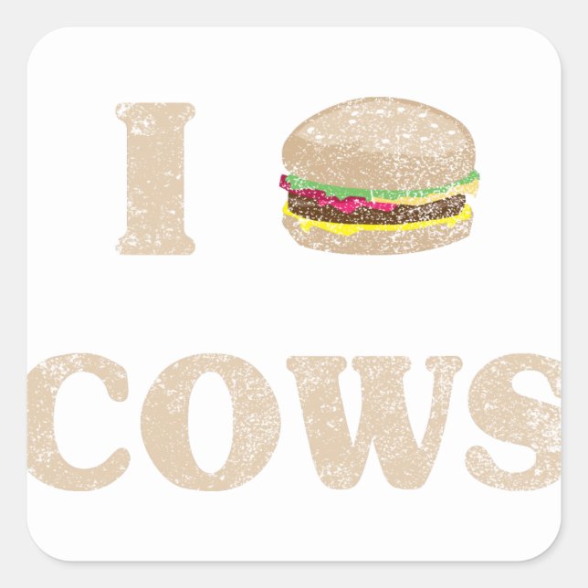 Sticker Carré Vaches I Hamburger (Devant)