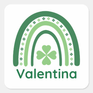 Sticker Carré Valentina Nom Clover Boho Rainbow