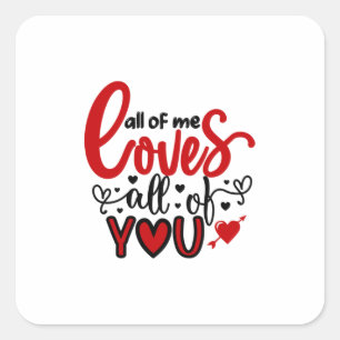 Sticker Carré Valentine Art All Me Aime Tous