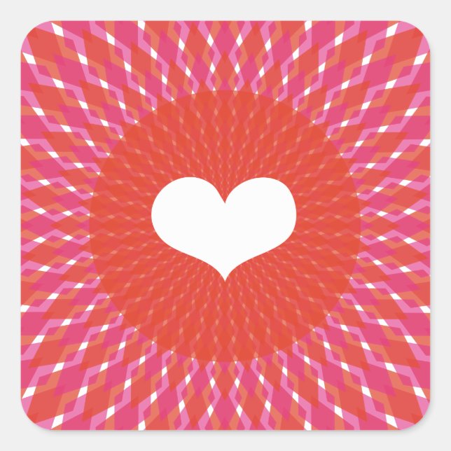 Sticker Carré Valentine Heart Pop (Devant)