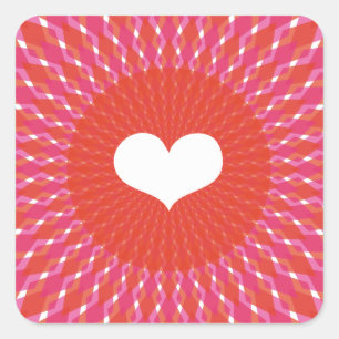 Sticker Carré Valentine Heart Pop