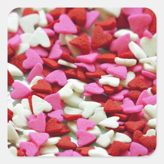 Sticker Carré Valentine Hearts (Devant)