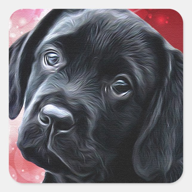 Sticker Carré Valentine Puppy (Devant)