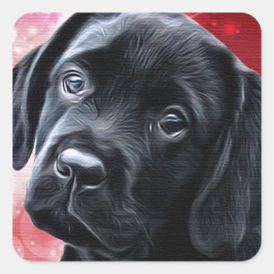 Sticker Carré Valentine Puppy