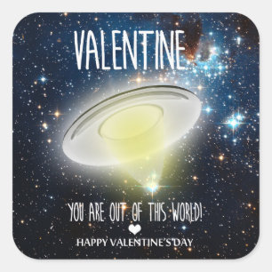 Sticker Carré Valentine, tu es hors de ce monde !