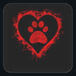 Sticker Carré Valentines Day Heart Dog Paw Boys Girls Kids<br><div class="desc">Cool dog paw design inside heart. Perfect valentines day gift for dating couple,  girlfriend,  boyfriend,  wife,  husband,  dog owner and dog lovers.</div>