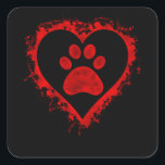 Sticker Carré Valentines Day Heart Dog Paw Boys Girls Kids<br><div class="desc">Cool dog paw design inside heart. Perfect valentines day gift for dating couple,  girlfriend,  boyfriend,  wife,  husband,  dog owner and dog lovers.</div>