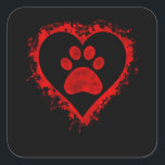 Sticker Carré Valentines Day Heart Dog Paw Boys Girls Kids<br><div class="desc">Cool dog paw design inside heart. Perfect valentines day gift for dating couple,  girlfriend,  boyfriend,  wife,  husband,  dog owner and dog lovers.</div>