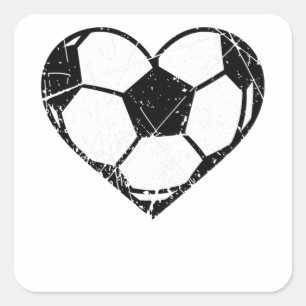 Sticker Carré Valentines Jour Football Ball Heart Grunge Hommes