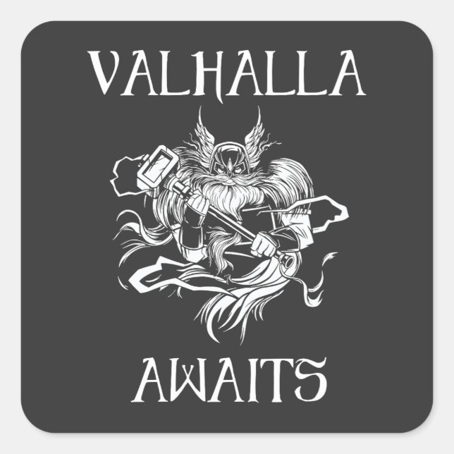 Sticker Carré Valhalla attend (Devant)