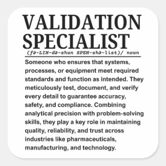 Sticker Carré Validation specialist