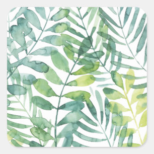 Sticker Carré Valse Frond - Feuilles Frond Palm