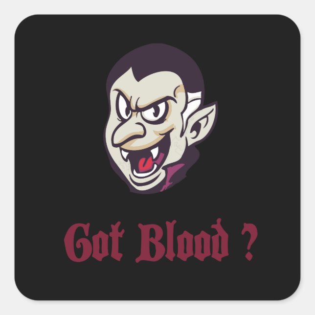 Sticker Carré Vampire a obtenu la conception du sang (Devant)