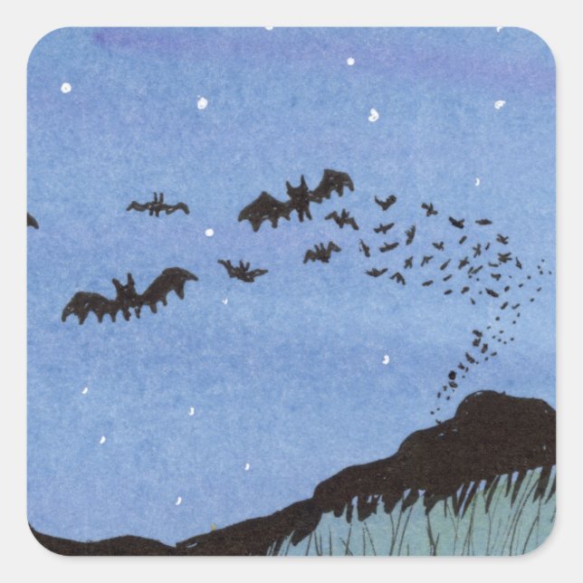 Sticker Carré Vampire Bats Halloween (Devant)