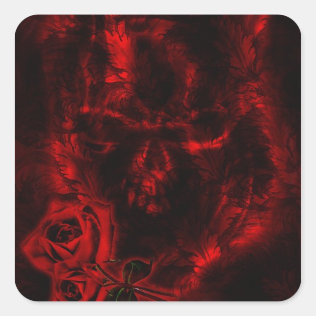Sticker Carré Vampire Roses (Devant)