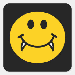 Sticker Carré Vampire visage avec des crocs