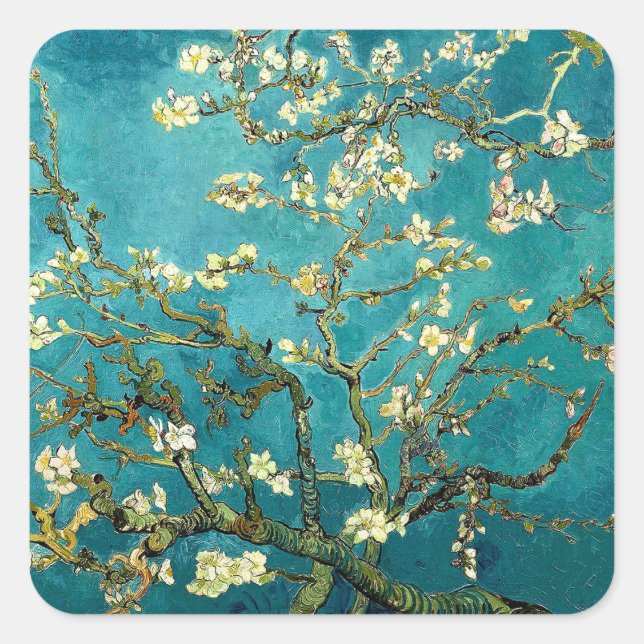 Sticker Carré Van Gogh Almond Blossoms Impressionnisme Classique (Devant)