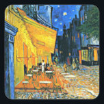 Sticker Carré Van Gogh - Café Terrasse, Van Gogh célèbre peintur<br><div class="desc">Vincent Van Gogh tableau,  Café Terrasse, </div>