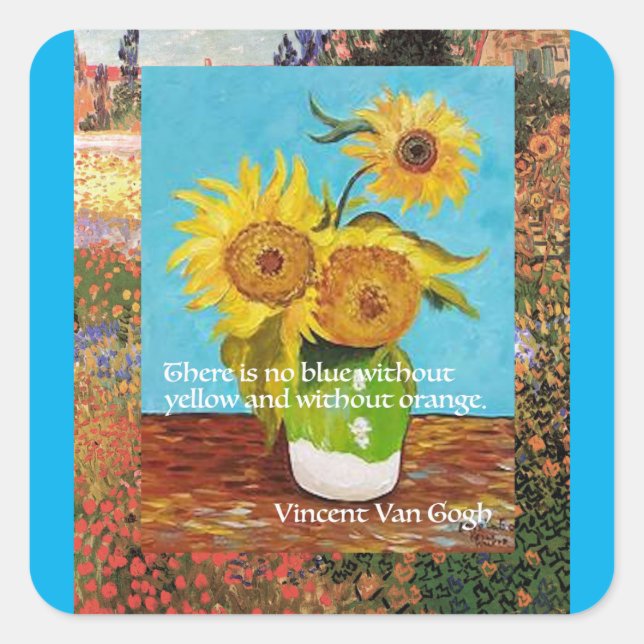 Sticker Carré Van Gogh cite, Il n'y a pas de Blue sans, (Devant)