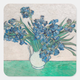 Sticker Carré Van Gogh Iris Vase Peinture Impressionnisme