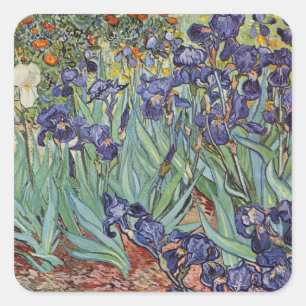 Sticker Carré Van Gogh Irises Peinture impressionniste