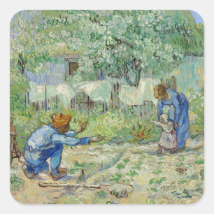 Sticker Carré Van Gogh Peinture des premières étapes