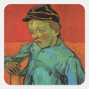Sticker Carré Van Gogh, Schoolboy (Camille Roulin), Art Vintage