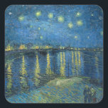 Sticker Carré Van Gogh Starry Nuit Rhône Peinture<br><div class="desc">Vincent Van Gogh (30 mars 1853 - 29 juillet 1890) était un peintre postimpressionniste hollandais influent. Ce tableau est La nuit étoilée sur le Rhône.</div>