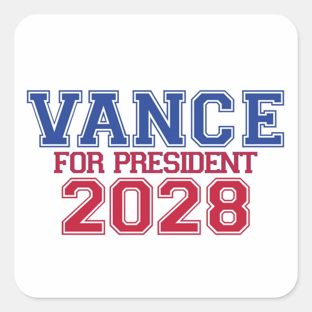 Sticker Carré Vance pour Président (universitaire) (Devant)