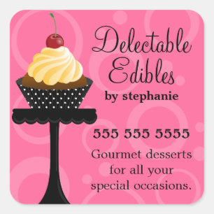 Sticker Carré Vanilla Cherry Cupcake Bakery