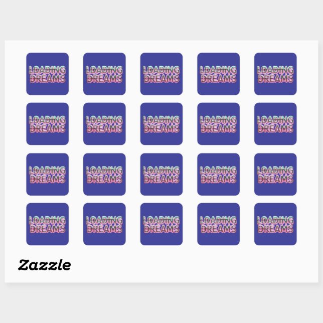 Sticker Carré Vaporwave Aesthetics with Glitch Effect and Neon  (Feuille)