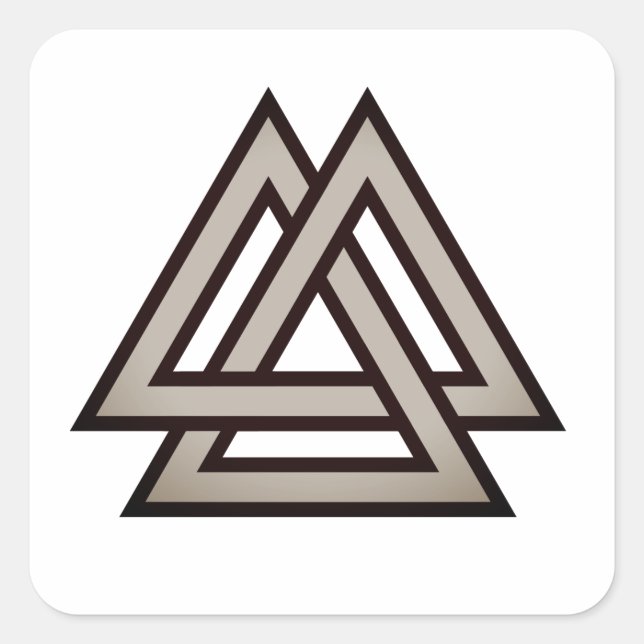 Sticker Carré Variante du symbole Valknut (Devant)