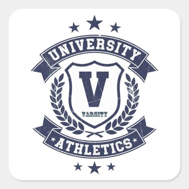 Sticker Carré Varsity Athletics – College Sports Pride (Devant)