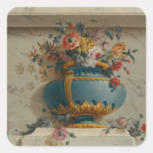 Sticker Carré Vase de fleurs dans une niche