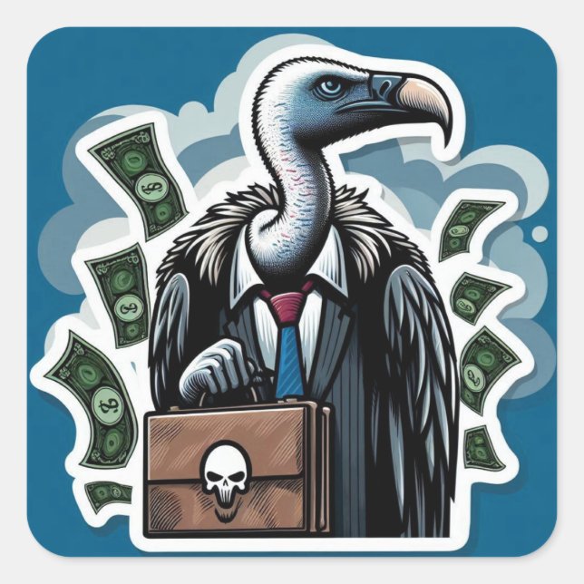 Sticker Carré Vautour des entreprises (Devant)