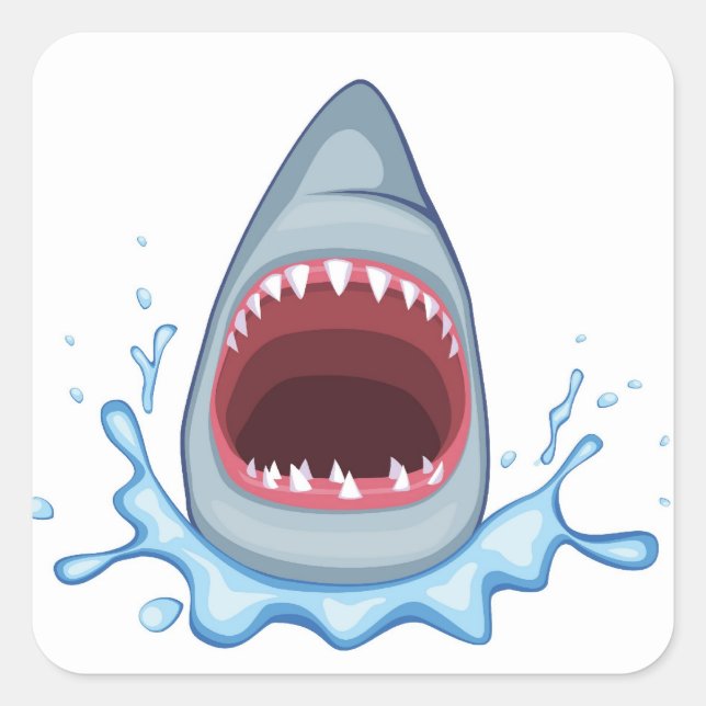Sticker Carré vectorstock_383155 Dents de requin caricaturés aff (Devant)