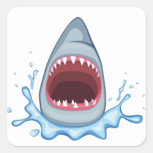 Sticker Carré vectorstock_383155 Dents de requin caricaturés aff