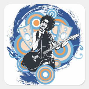 Sticker Carré Vedette de pop