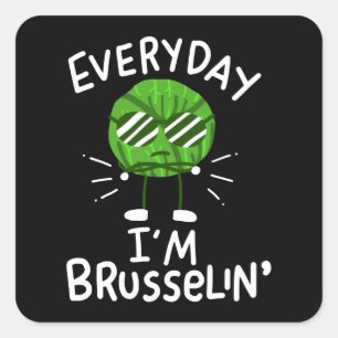 Sticker Carré Vegan Brussels Sprouts