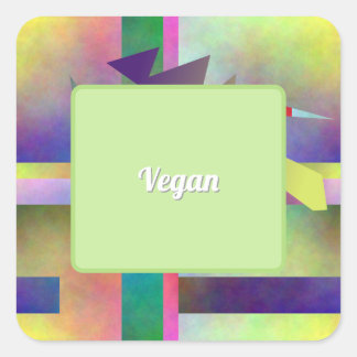 Sticker Carré Vegan Food Requirement Abstract Pattern Party